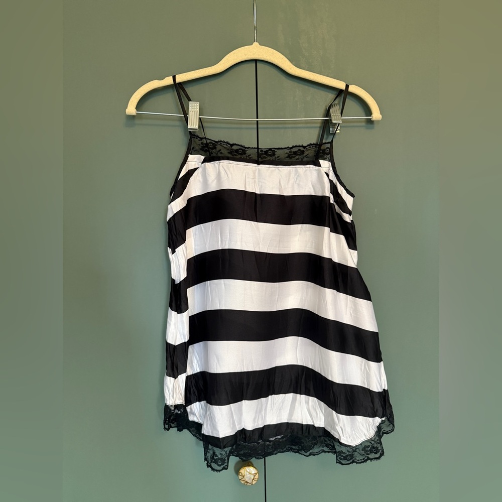 Nwt Monnalisa Jakioo black white striped cami girls size 12